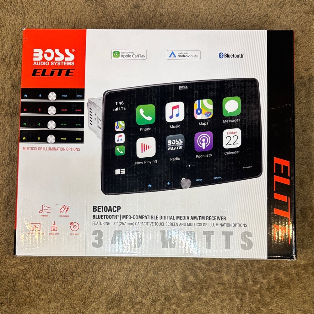 Boss Elite Car Stereo Receiver - Black, Red, White